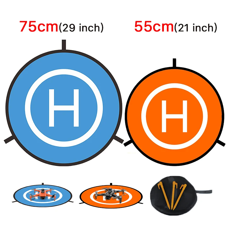 Drone Landing Pad - อุปกรณ์เสริมโดรนควอดคอปเตอร์ แผ่นรองลงจอดแบบพับได้ ขนาด 55 ซม. 75