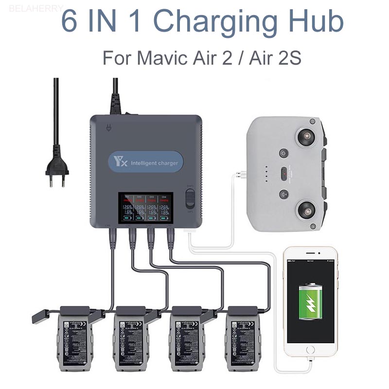 6ใน1แบตเตอรี่สำหรับ DJI Mavic  - Drone Charging Hub บทวิจารณ์และราคา