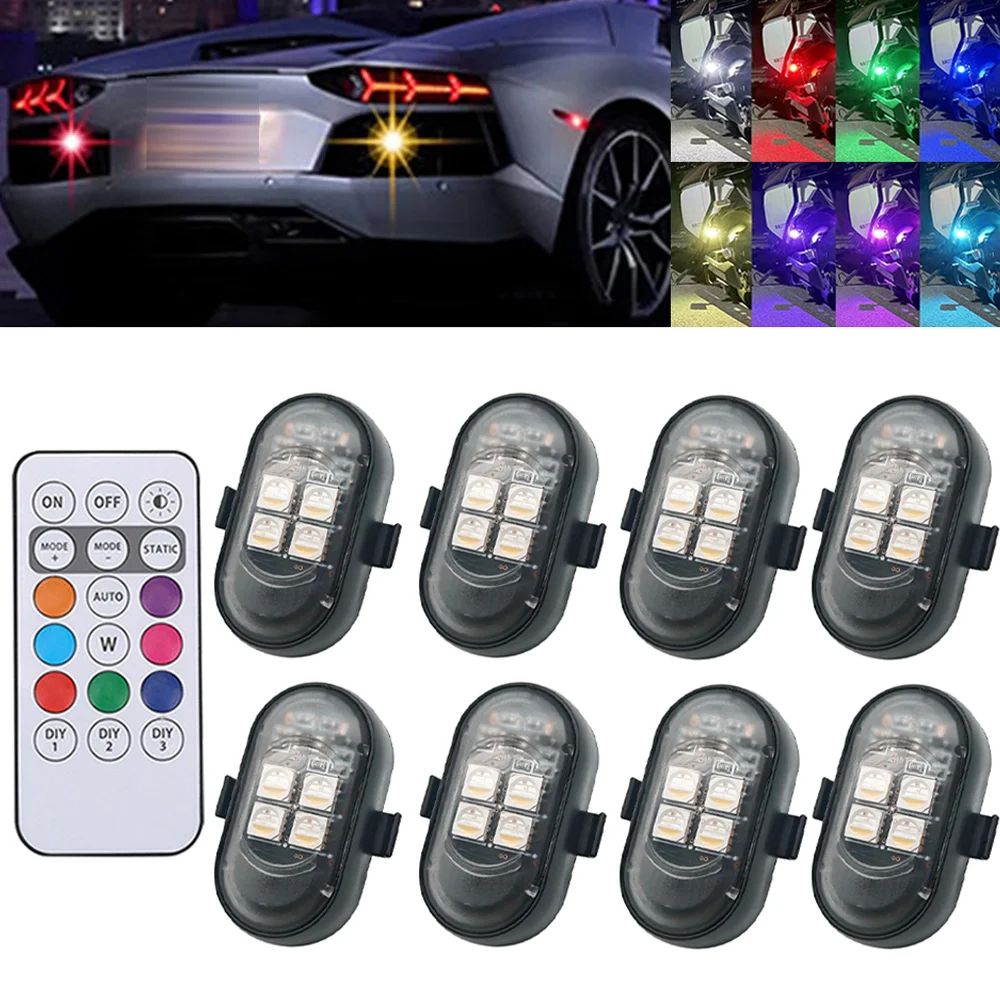 1-8 ชิ้น ไฟเตือนแบบชาร์จ USB ก - Drone Strobe Light บทวิจารณ์และราคา
