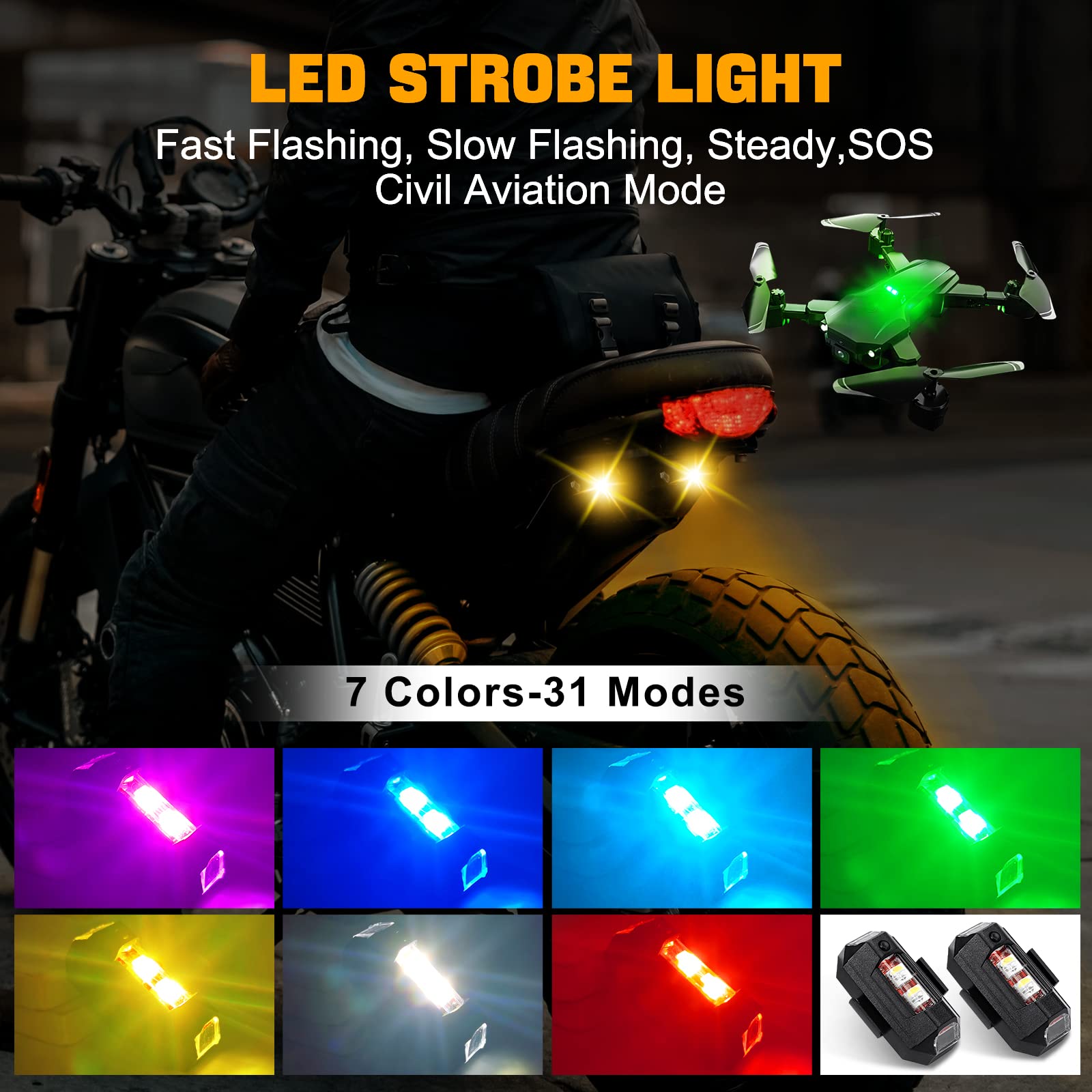 ไฟมอเตอร์ไซค์ ไฟโดรน ไฟแฟลช LE - Drone Strobe Light บทวิจารณ์และราคา