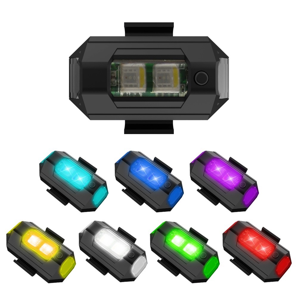 1PC 7 สี Mini USB ชาร์จ LED An - Drone Strobe Light บทวิจารณ์และราคา