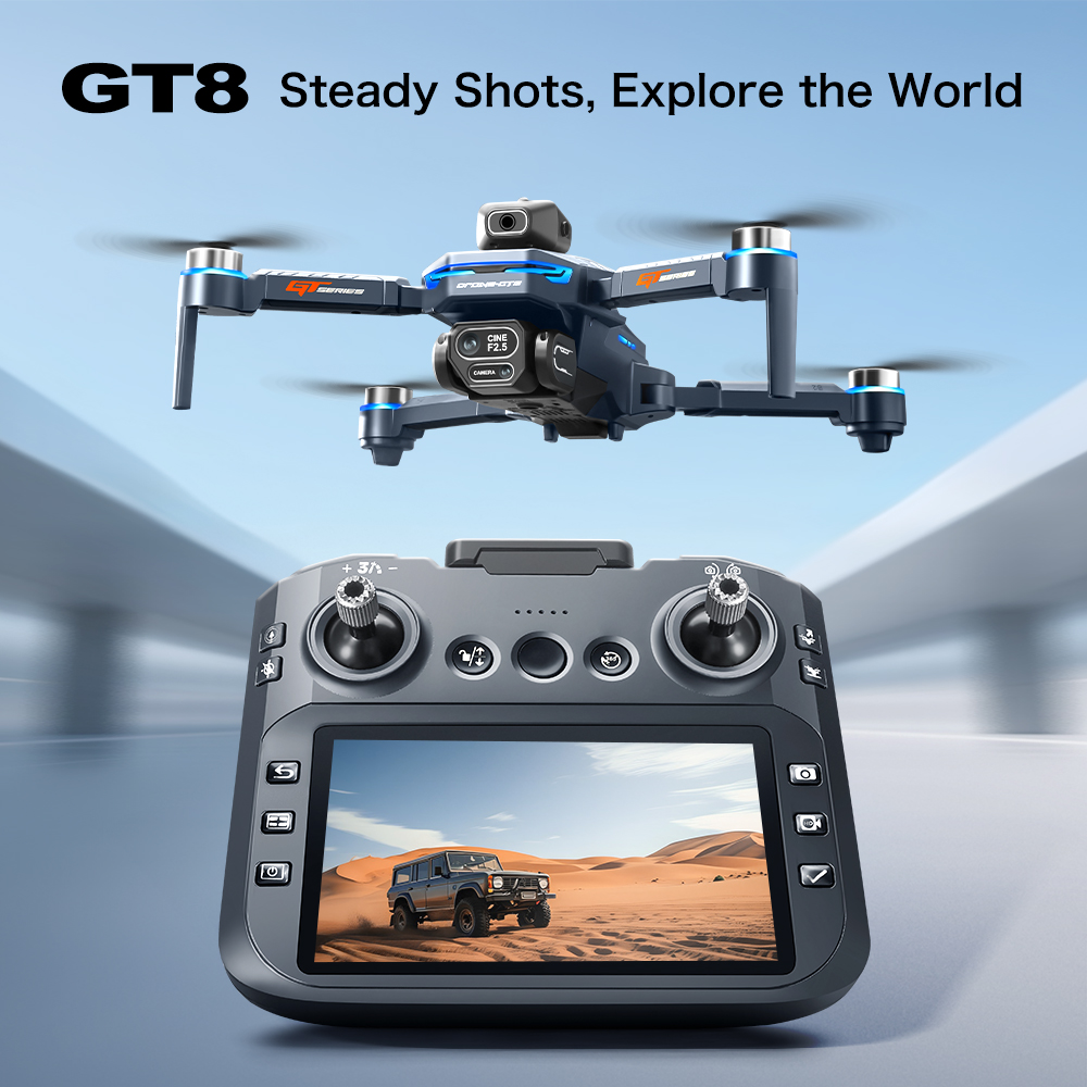 โดรนบินหลบหลีกสิ่งกีดขวาง GT8  - Drone Controller Screen บทวิจารณ์และราคา